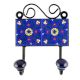 Navy Blue Ceramic Floral Tiles Hook
